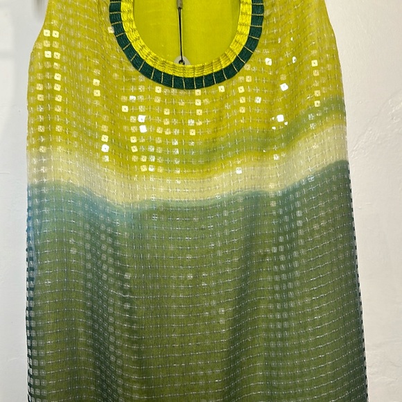 NWT Max Studio Special Edition 100% Silk Sequin Lined Green Mini Dress Sz XS - Picture 7 of 13